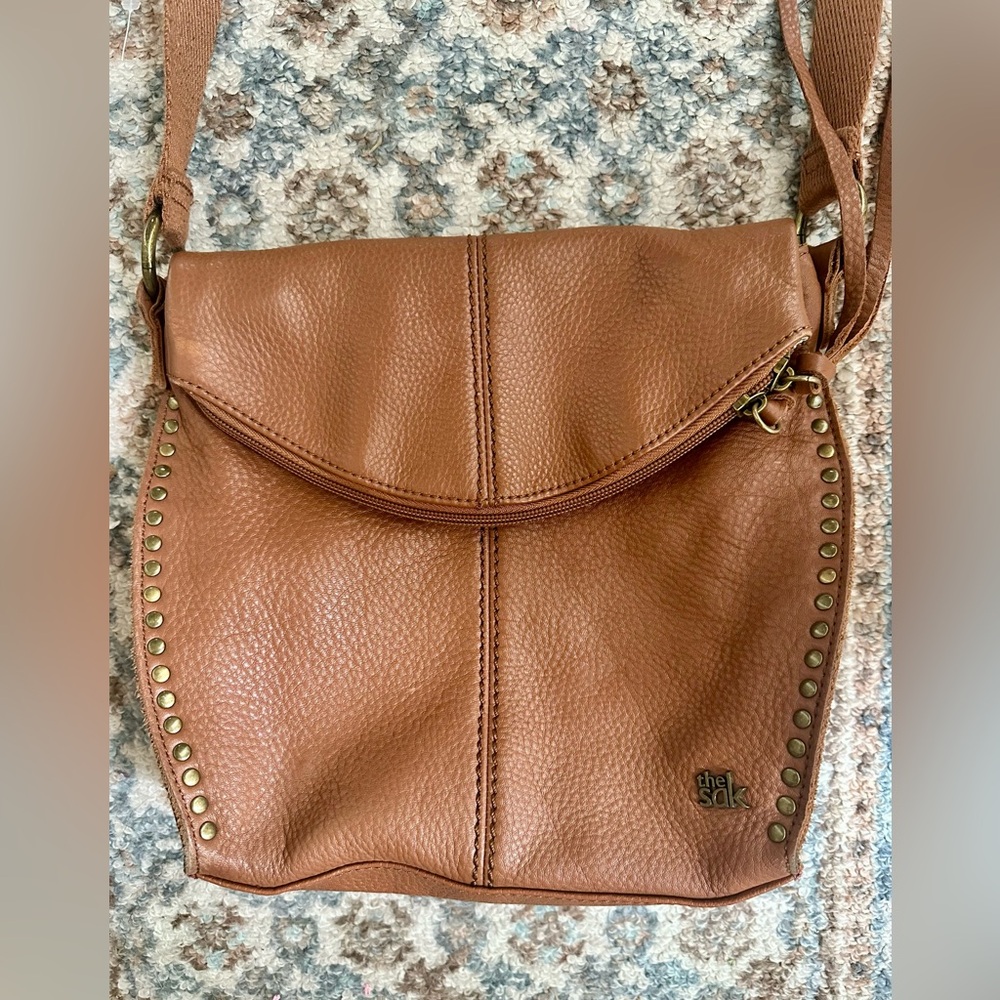 The Sak Brown Leather Crossbody Bag Silverlake Camel